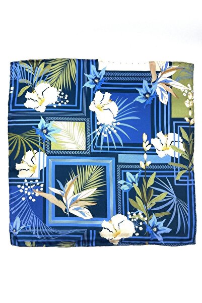 La Pescara Синя квадратна квіткова візерункова чоловіча кишенькова хустинка Sps558-34
