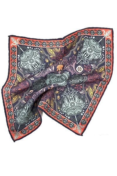 Kravatkolik Multicolored Hand Stitched Italian Wool Pocket Handkerchief WL05