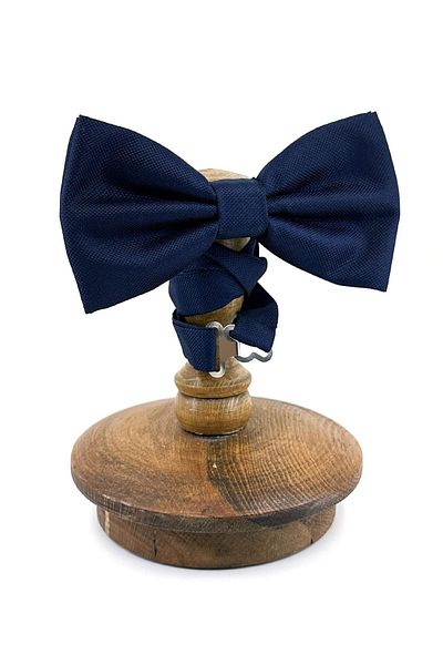 Kravatkolik Navy Blue Dot Pattern Large Bow Tie P1897