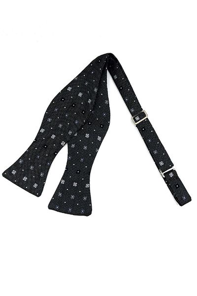 Kravatkolik Black Small Pattern Open Bow Tie AP136