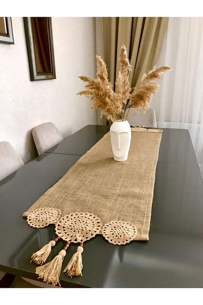 Parla Life Плетена пътека с пискюли от юта, 40x140 см
