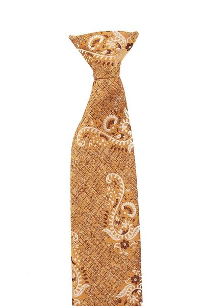 Kravatkolik Saffron Shawl Pattern Clip Tie KLP417