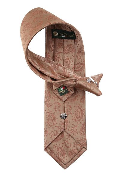 Kravatkolik Beige Shawl Pattern Clip Tie KLP482
