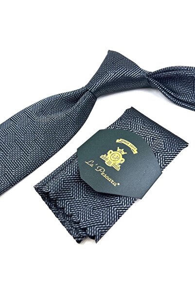 La Pescara Κλασική γραβάτα με μαύρο σχέδιο καπνιστής γραμμής KK11872