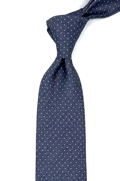 Kravatkolik Gray Dot Patterned Classic Tie with Handkerchief - KK12521