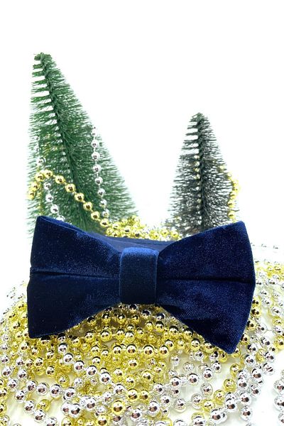 La Pescara Navy Blue Velvet Bow Tie P496