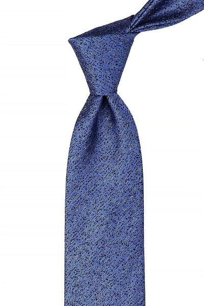 Kravatkolik Men's Blue Sand Pattern Classic Tie with Handkerchief Kk10389