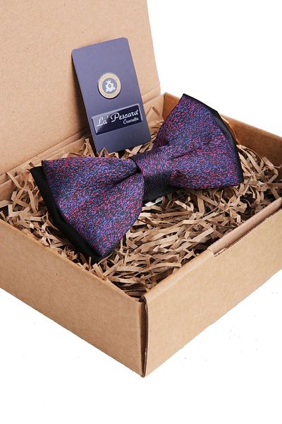 Kravatkolik Men's Navy Blue Sand Pattern Bow Tie P998
