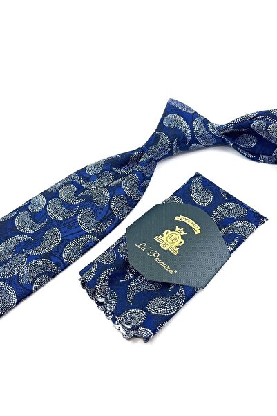 La Pescara Синій шарф з візерунком Класичний краватка KK11854