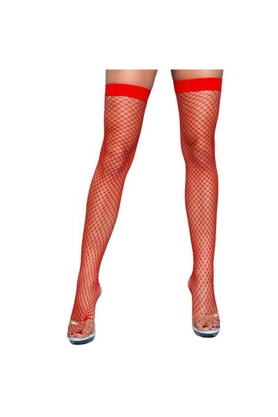 içgiyimist Red Fantasy - Sexy Mesh Garter Stockings