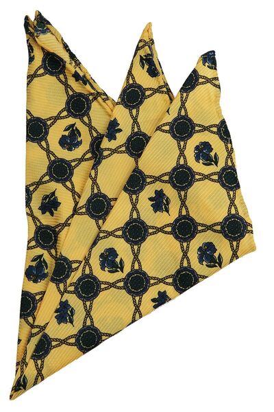 La Pescara Чоловіча шовкова хустинка з жовтим принтом SPS318 KRVT8690002221694