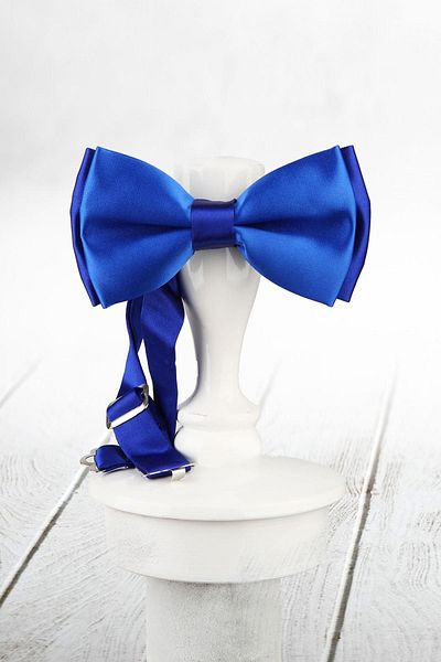 Kravatkolik Men's Blue - Saks Color Satin Bow Tie SP56