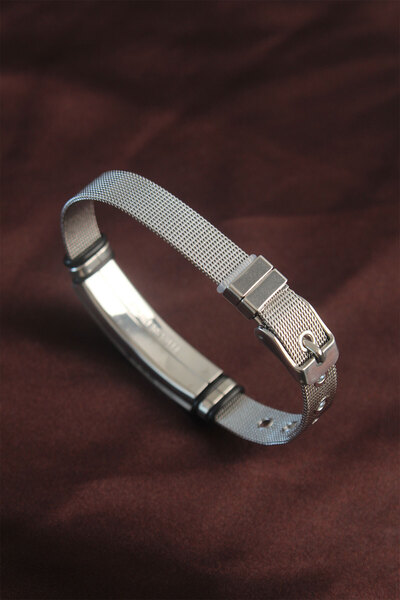 Moka Shopin Βραχιόλι από ατσάλι 316L με μαύρο διχτυωτό κορδόνι - Ρυθμιζόμενη άγκυρα