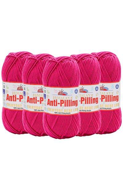 Himalaya 5 Pieces Himalayan Everyday Bebe Lux - Anti Pilling Fuchsia Pink Hand Knitting Yarn - 70428