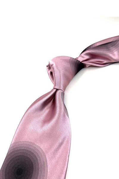 Kravatkolik Italian Silk Tie - Pink Motif Pattern, IK1655