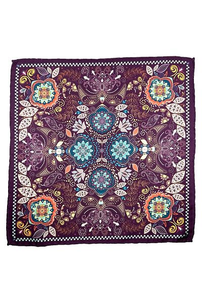 Kravatkolik Plum Motif Pattern Men's Pocket Handkerchief SPS627-106
