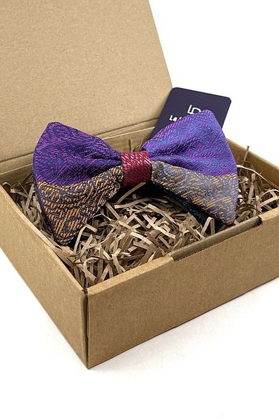 Kravatkolik Multicolored Motif Pattern Bow Tie P1778