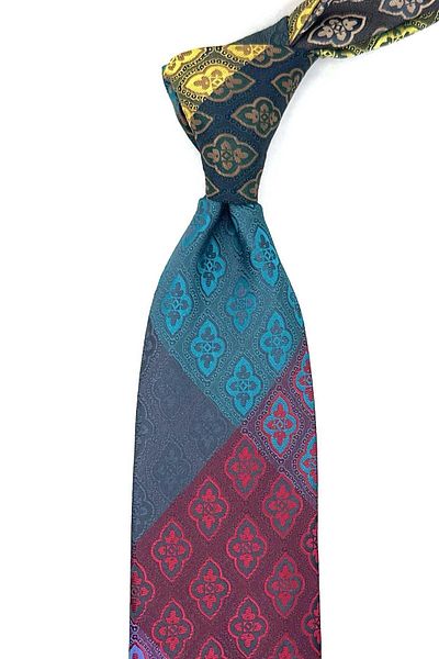 Kravatkolik Motif Pattern Multicolor Patchwork Classic Tie KK12177