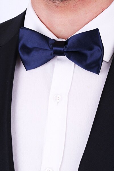 La Pescara Navy Blue Satin Bow Tie SP05