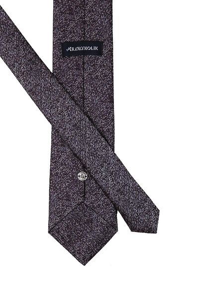 Kravatkolik Classic Tie with Plum Sand Pattern Handkerchief Kk10439