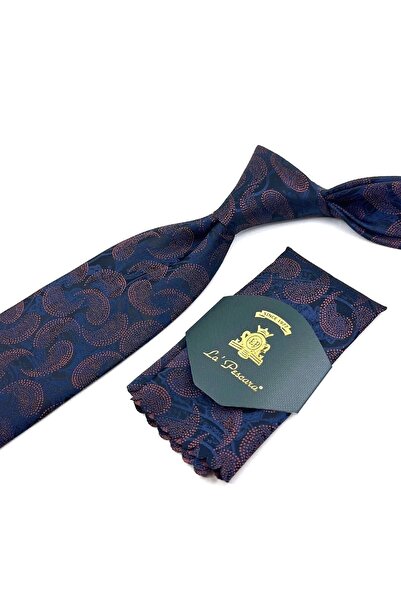 La Pescara Синій шарф з візерунком Класичний краватка KK11855