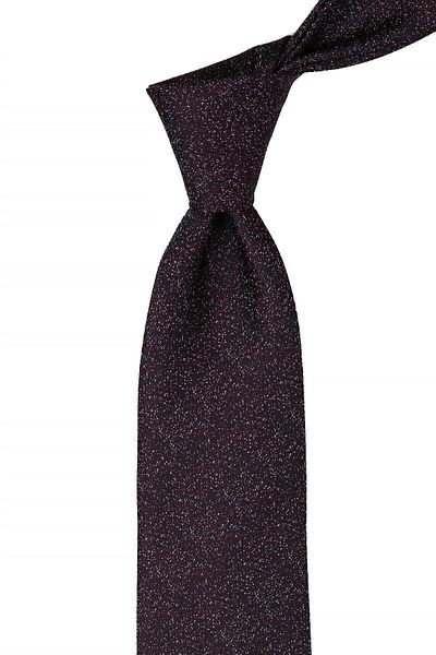 Kravatkolik Classic Tie with Plum Sand Pattern Handkerchief Kk10403
