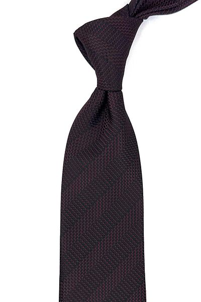 Kravatkolik Black - Red Line Pattern Classic Necktie with Handkerchief KK12429