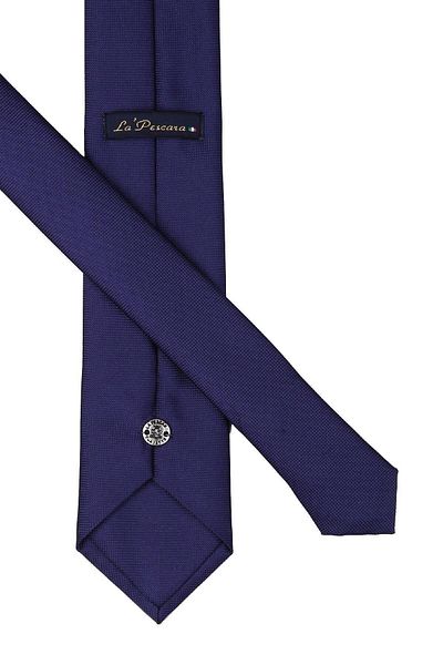 Kravatkolik Navy Blue - Purple Dot Pattern Slim Tie Sk7599