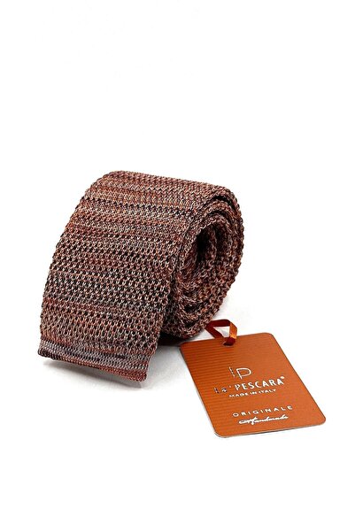 La Pescara Orange Melted Knitted Tie Knitted 8363