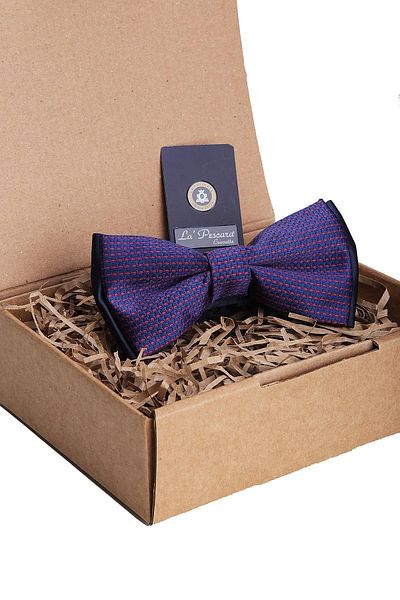 Kravatkolik Navy Blue Dot Pattern Bow Tie P1398