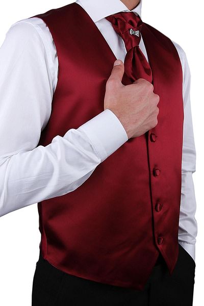 Kravatkolik Burgundy Color Groom Vest Ylk04
