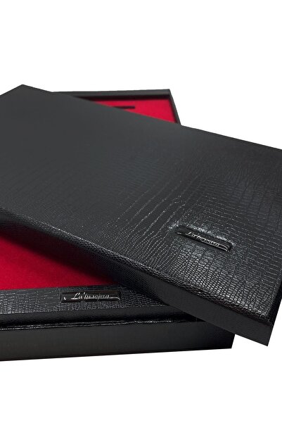 La Pescara Brown Italian Silk Tie Steel Cufflinks Men's Gift Set Sks