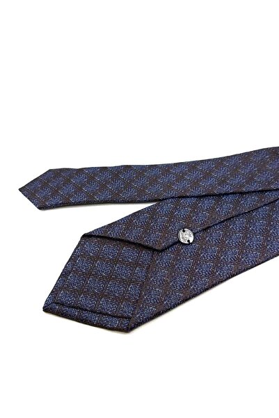 Kravatkolik Кафе - Mavi Kare Desen Mendilli Класическа вратовръзка KK12487