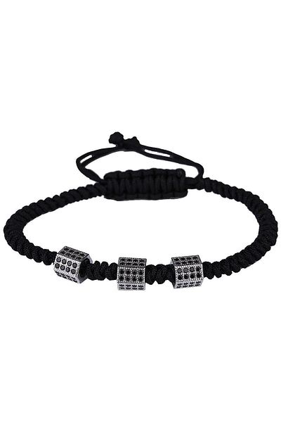 Kravatkolik Black String Macrame Men's Bracelet Blk1597