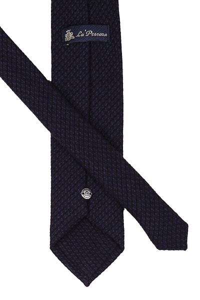 Kravatkolik Navy Blue Wool Classic Tie with Handkerchief Kk9046