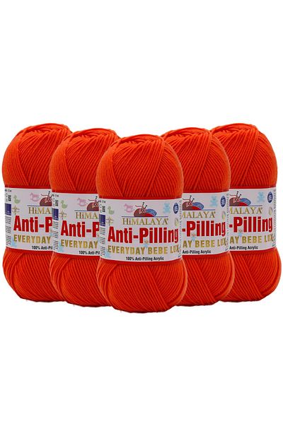 Himalaya 5 Pieces Himalaya Everyday Bebe Lux Anti Pilling - Orange 70427 Hand Knitting Yarn