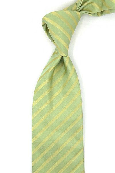 Kravatkolik Oveja Style Green Line Pattern Italian Silk Tie İK1474