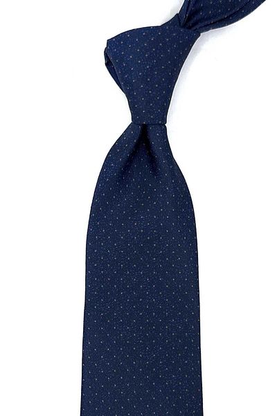 Kravatkolik Navy Blue Dot Pattern Classic Tie with Handkerchief KK12480