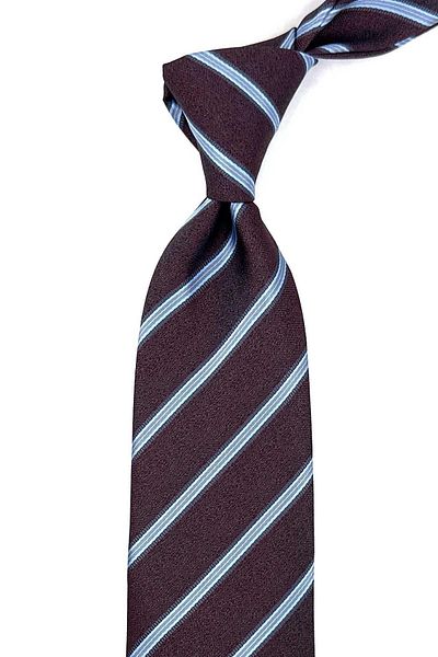 Kravatkolik Claret Red Line Pattern Classic Tie with Handkerchief KK12353