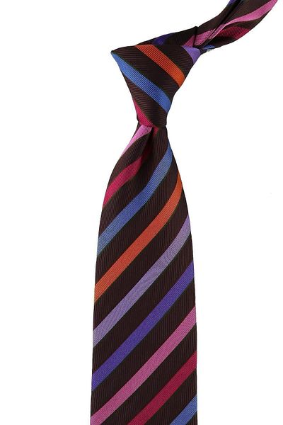 Kravatkolik Scarpi Style Men's Silk Tie - Multicolor Line Pattern, Ik875