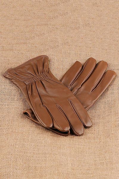 Kravatkolik Tan Plain Leather Men's Gloves El27