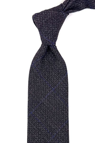 Kravatkolik Black - Claret Red Sand Pattern Classic Wool Tie with Handkerchief KK12143