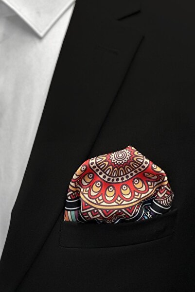 La Pescara Multicolored Motif Pattern Men's Pocket Handkerchief Sps548-17