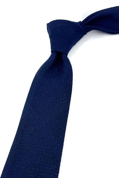 Kravatkolik Navy Blue Wool Slim Tie SK7800