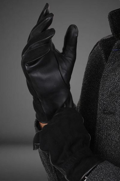 Kravatkolik Black Suede Men's Leather Gloves El08