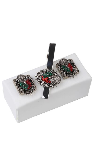 Kravatkolik Osmanlı Arması Kravat Iğnesi Ve Kol Düğmesi Set Kd961