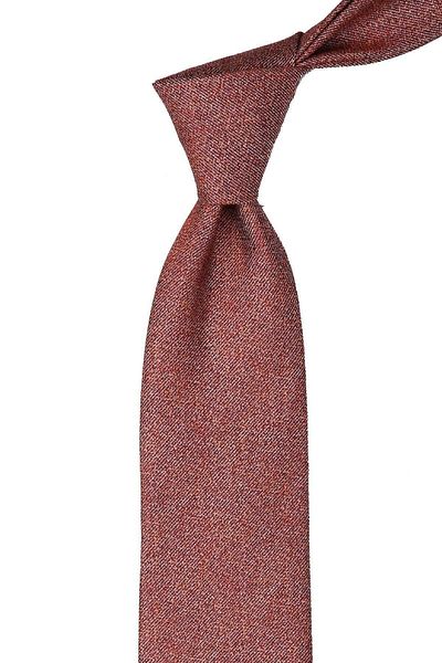 Kravatkolik Classic Necktie with Orange Sand Pattern Handkerchief Kk10510