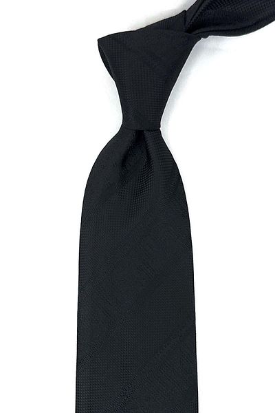 Kravatkolik Classic Necktie with Black Line Pattern Handkerchief KK12019