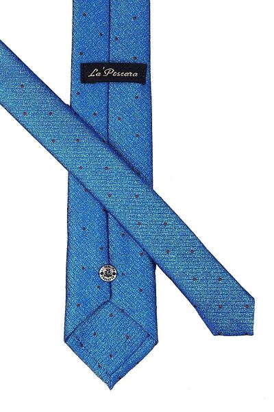 Kravatkolik Blue - Green Polka Dot Pattern Slim Tie Sk7491