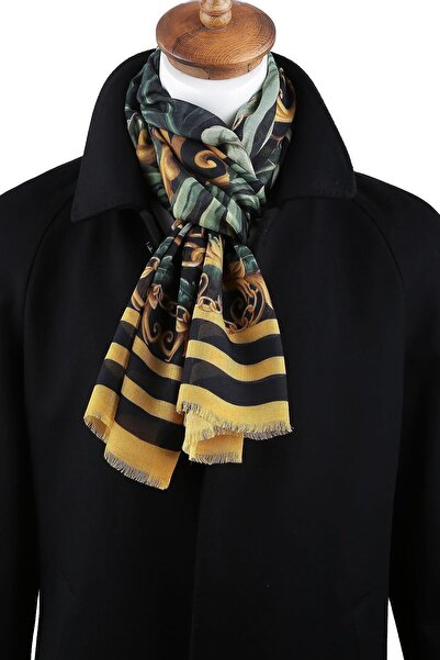 Kravatkolik Πράσινο σε στυλ Waverly - Μαύρο ιταλικό Modal Kaşkol MDL40